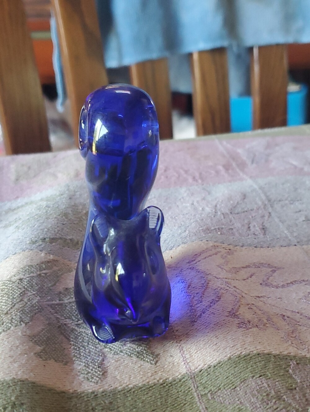 Hand Blown Colbalt Blue Squirrel 3.25" Tall